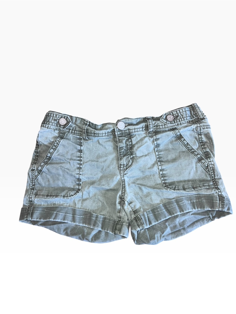 Aeropostale Army Green Twill Midi Shorts Women’s Size 4 Casual Utility